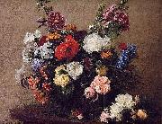 Henri Fantin-Latour Henri Fantin-Latour Bouquet of Diverse Flowers oil painting artist